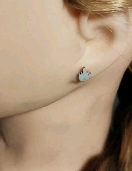 Screw You Goth Emo Earrings