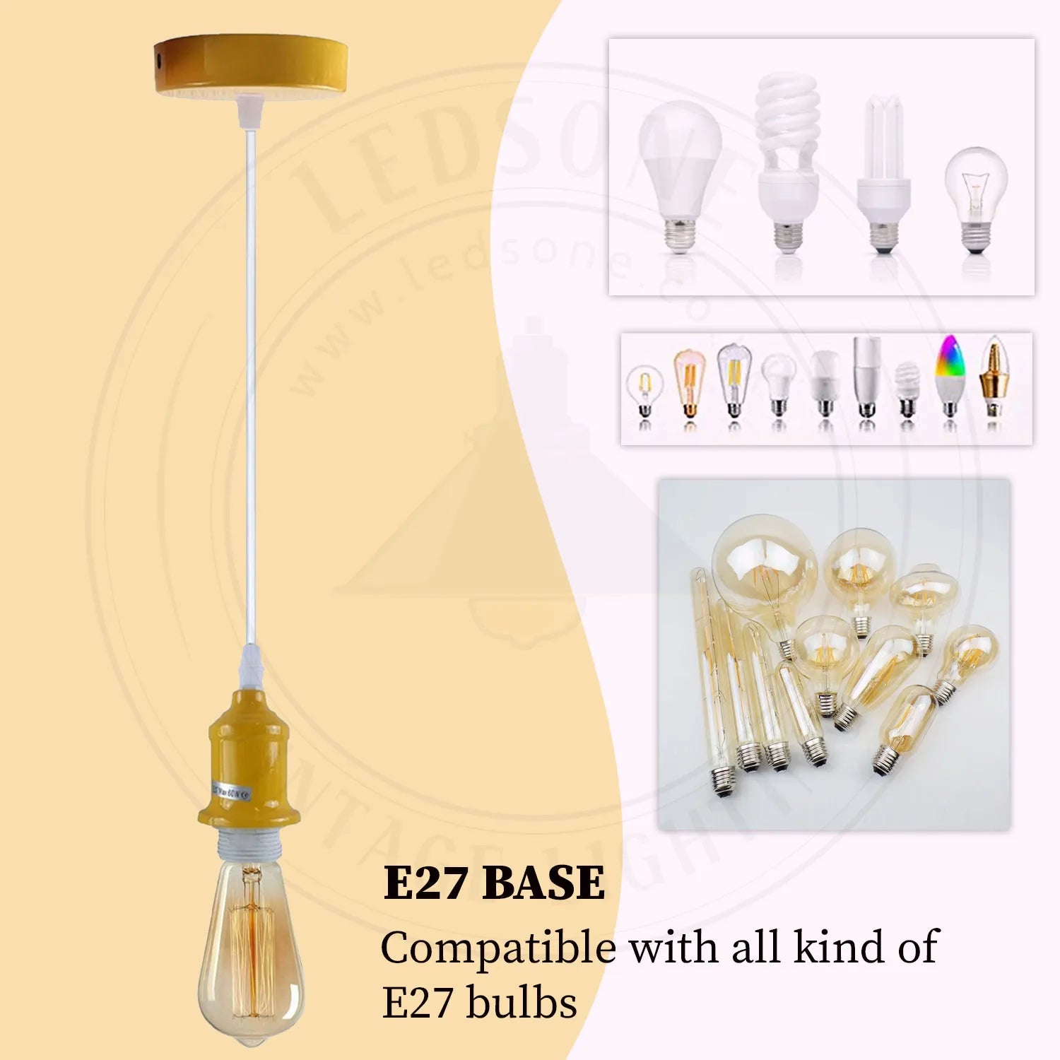 2 Pack Industrial Pendant Lights | E27 Ceiling Hanging Lights~4270