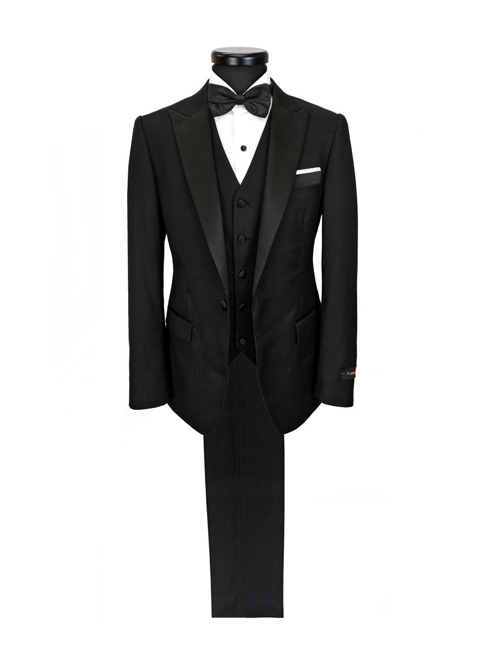Classic Black 3-Piece Tuxedo – Satin Peak Lapel
