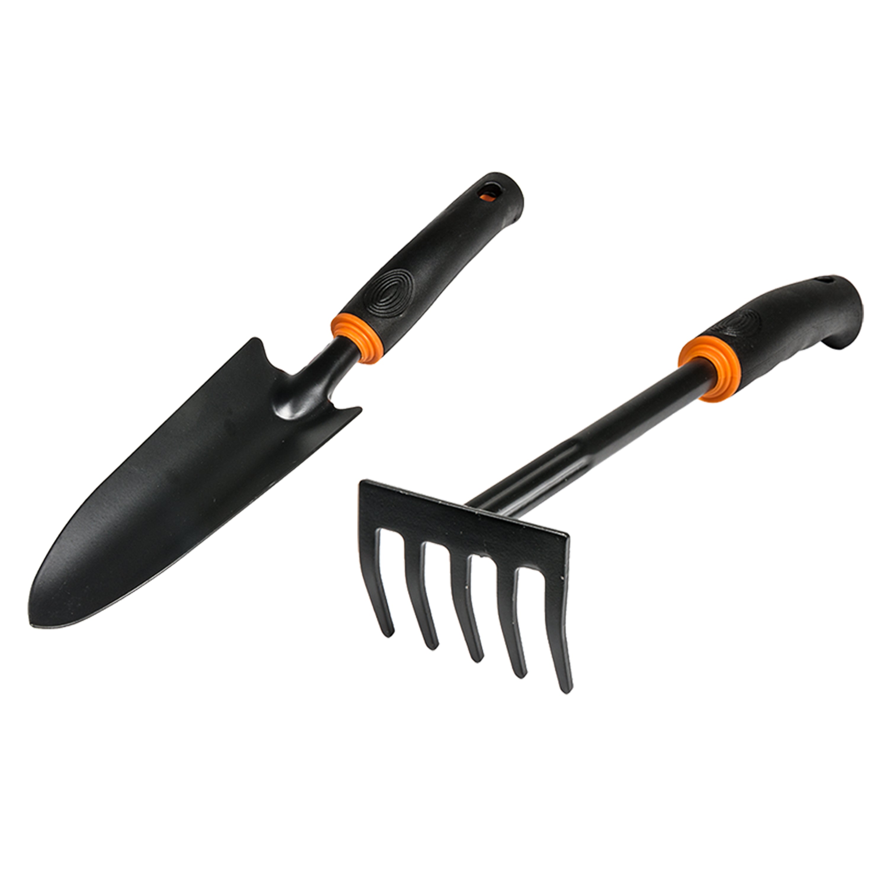 5-Teeth Rake and Narrow Spade Garden Tool Set for Ground Pegs and Washers