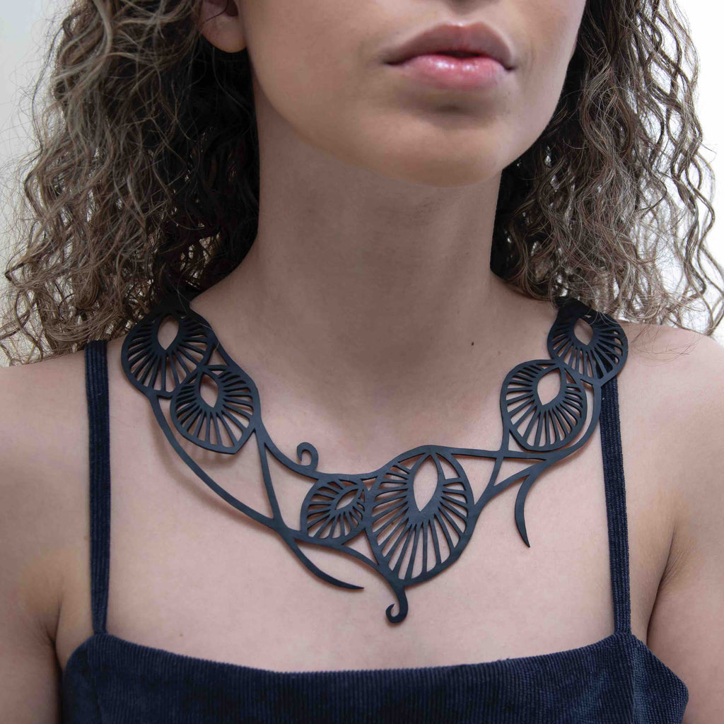Leaf Art Nouveau Inner Tube Necklace