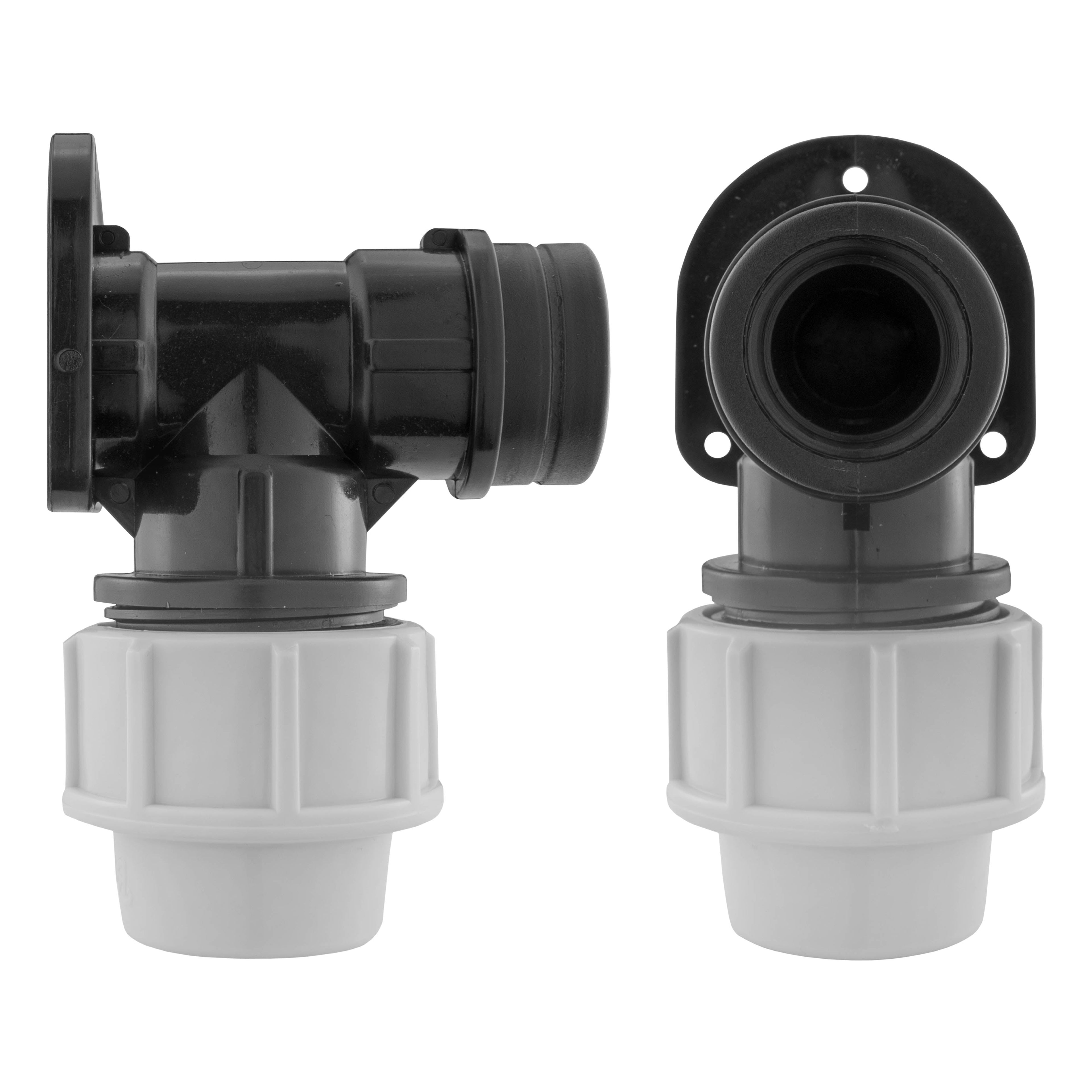 Wall Flange Kit 32mm MDPE + Quick Connector Male MDPE Pipe Connector Tap Adapter
