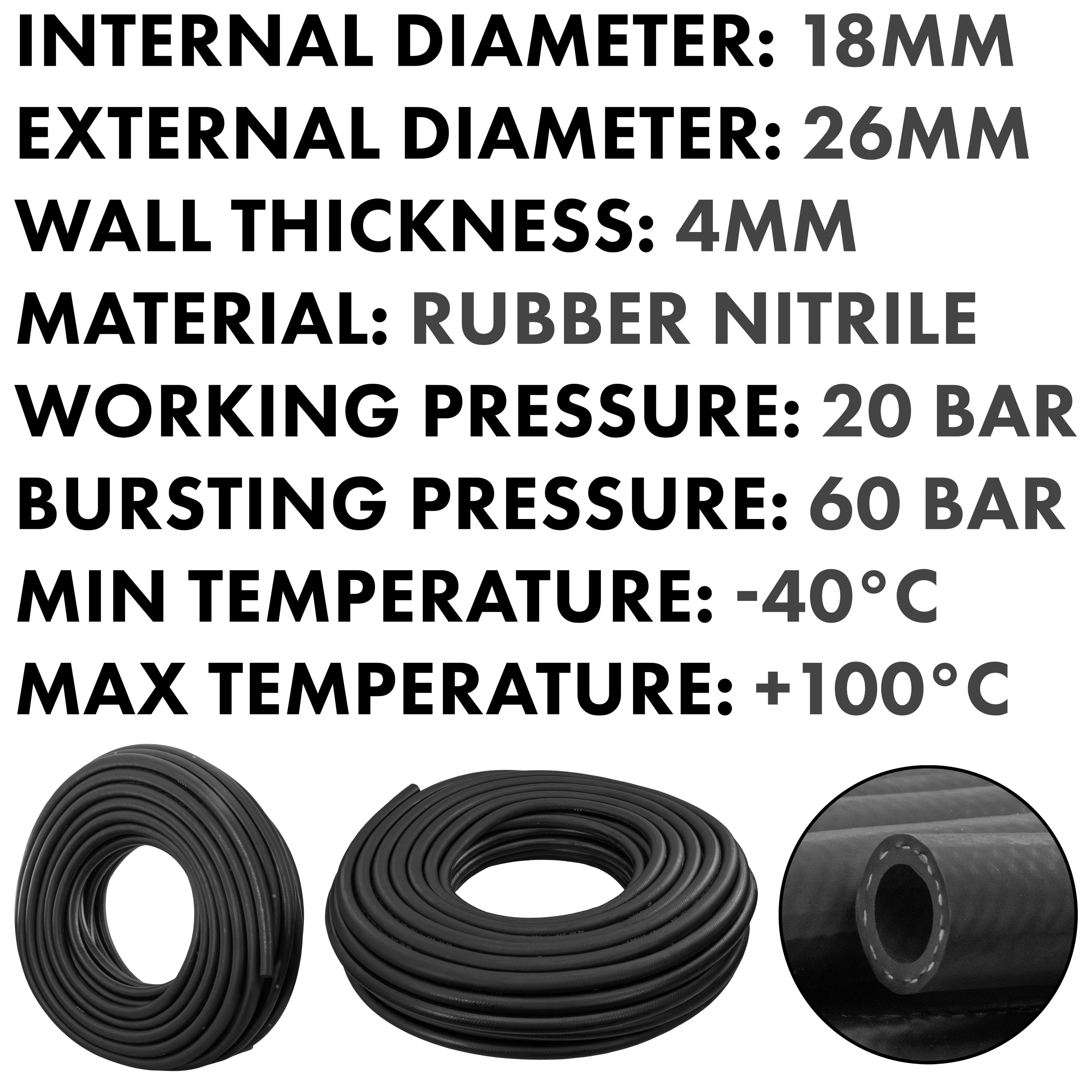 Rubber 18mm Braided Fuel, Oil Hose SAE J30 R6 for Pipe and Water Fitting