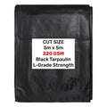 Black Silver L-Grade Tarpaulin 5m x 5m Heavy Duty Outdoor Sheet Waterproof Sheet