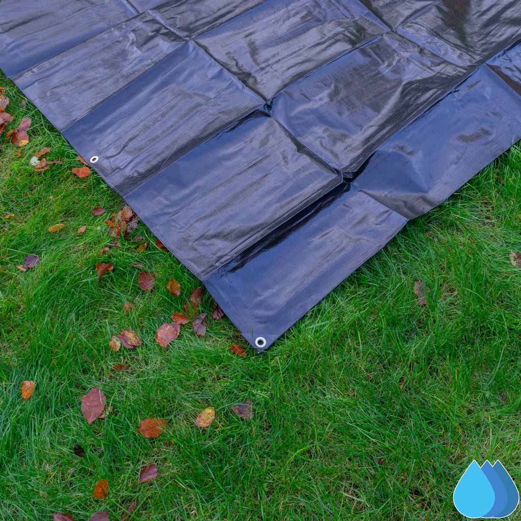 6m x 6m Black & Silver Tarpaulins, L-Grade 220 GSM