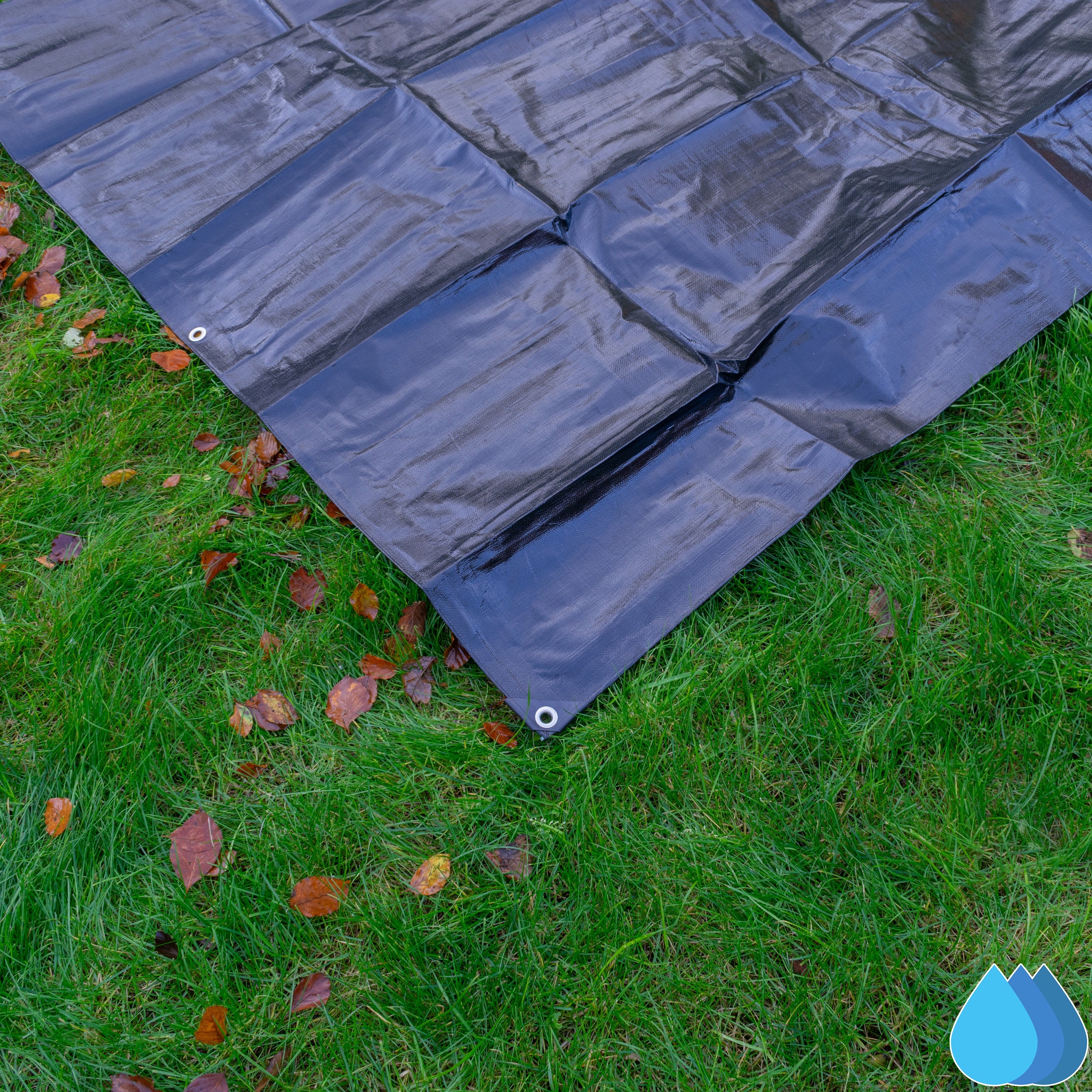6m x 6m Black & Silver Tarpaulins, L-Grade 220 GSM