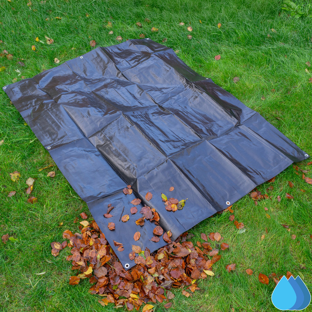 6m x 6m Black & Silver Tarpaulins, L-Grade 220 GSM