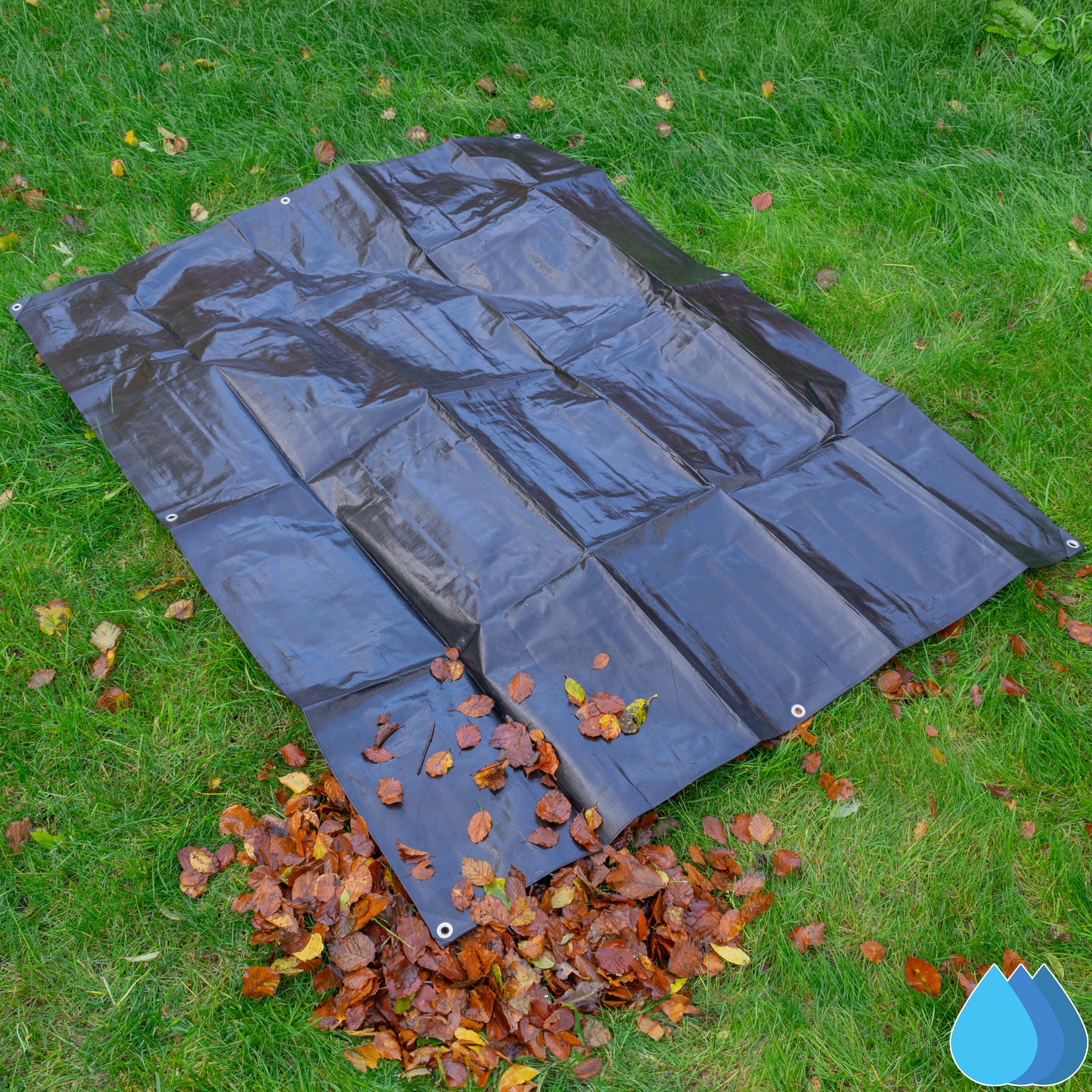 6m x 6m Black & Silver Tarpaulins, L-Grade 220 GSM