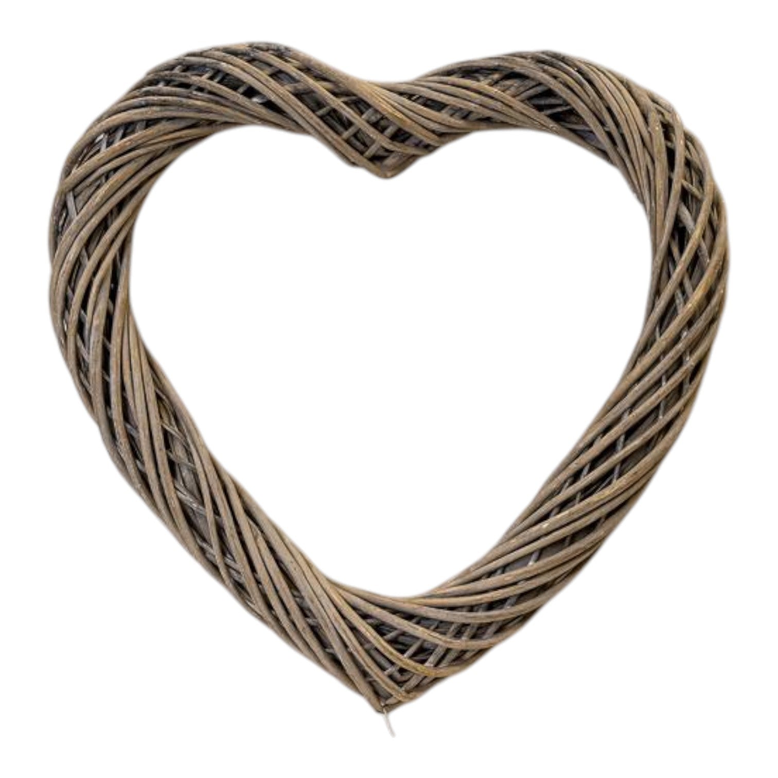 Grey Heart Thick Willow Wreath 50cm