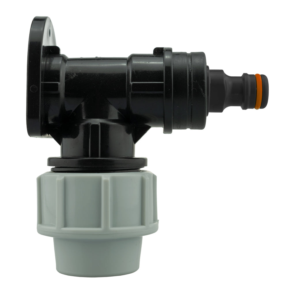 Wall Flange Kit 32mm MDPE + Quick Connector Male MDPE Pipe Connector Tap Adapter
