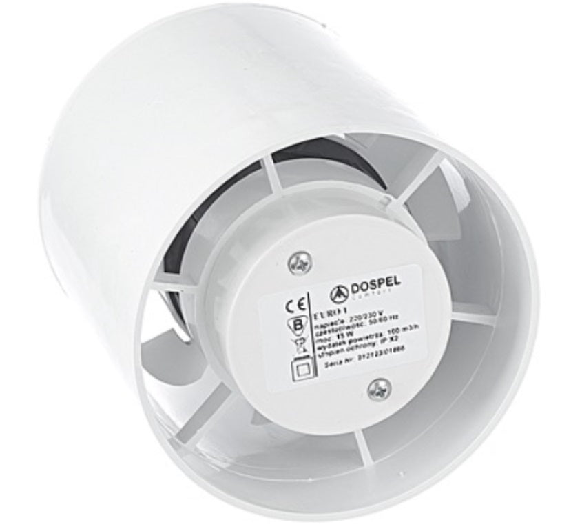 Euro 2 In Line Bathroom Fan 120mm DIY Tool Accessory Home and Garden Use