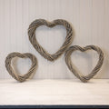 Grey Heart Thick Willow Wreath 50cm
